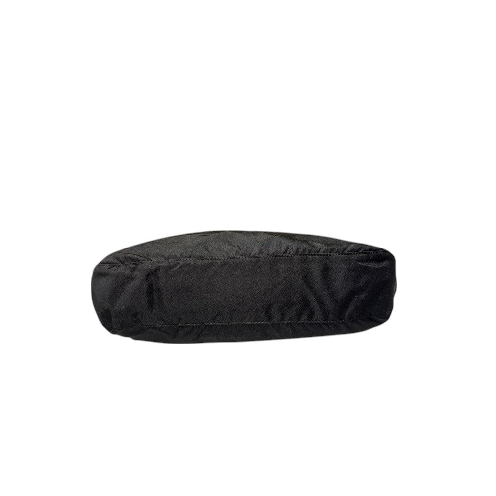 PRADA SHOULDER BAG NYLON BLACK SILVER