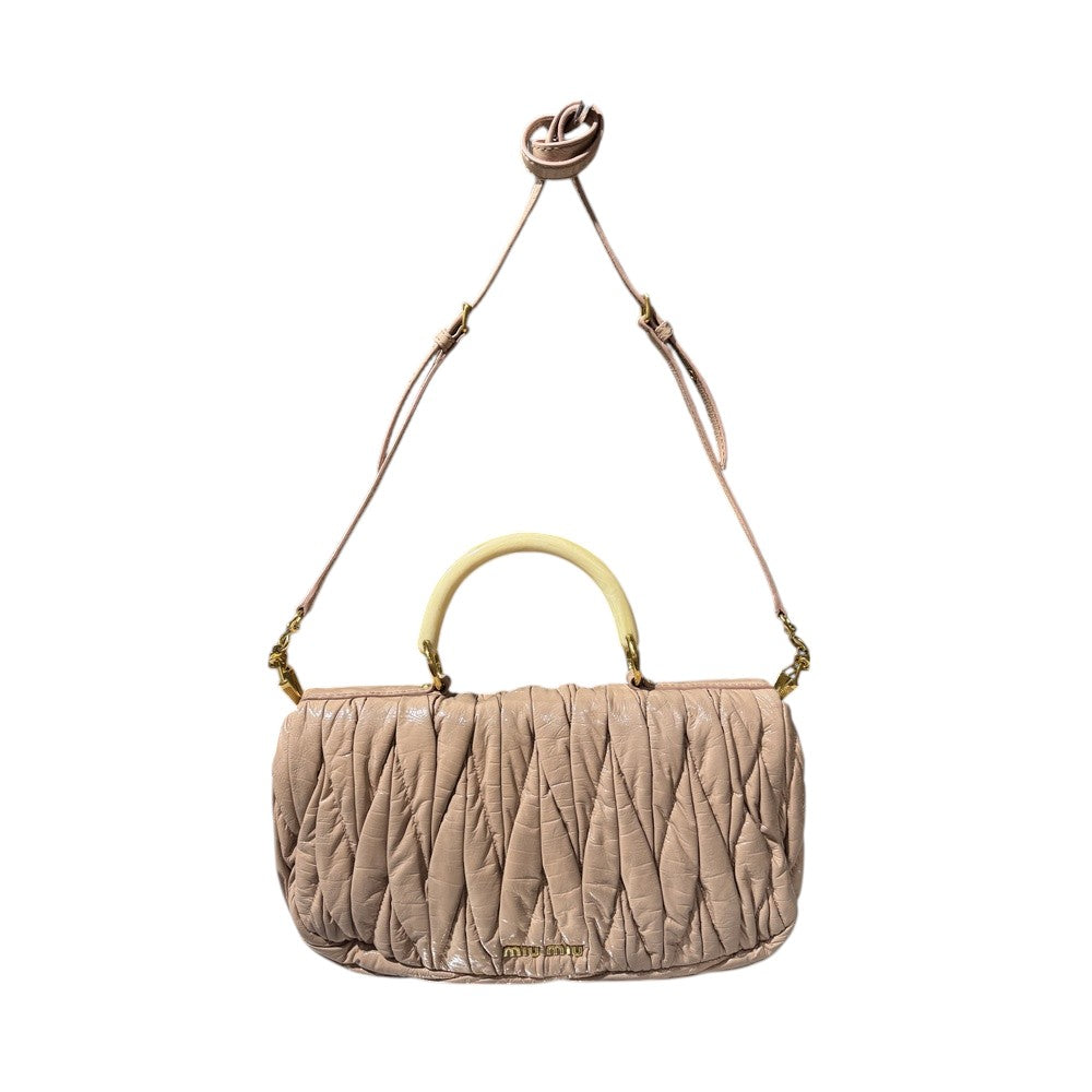 MIU MIU MATELASSE ENAMAL 2WAY BEIGE GOLD