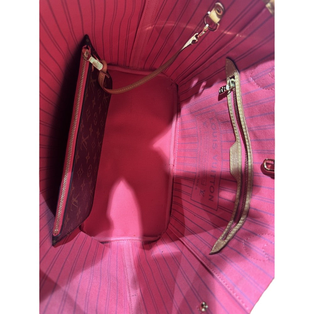 LOUIS VUITTON MONOGRAM V LINE NEVERFULL MM TOTE BAG PINK