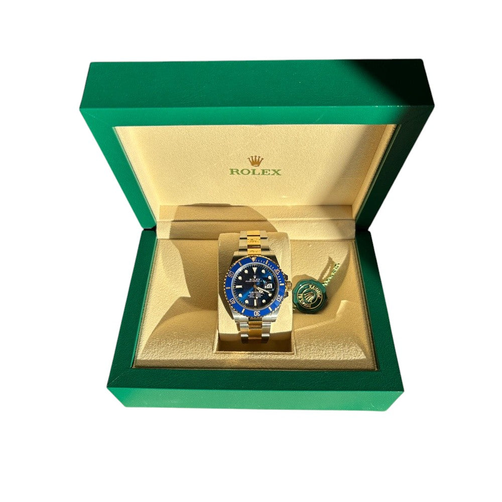 Rolex Submariner Stahl/Gold mit blauem Zifferblatt