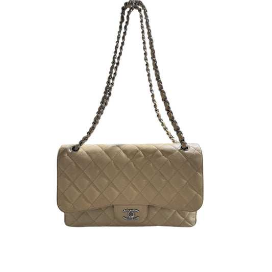 CHANEL LAMB SKIN DOUBLE FLAP BIG MATELASSE 30