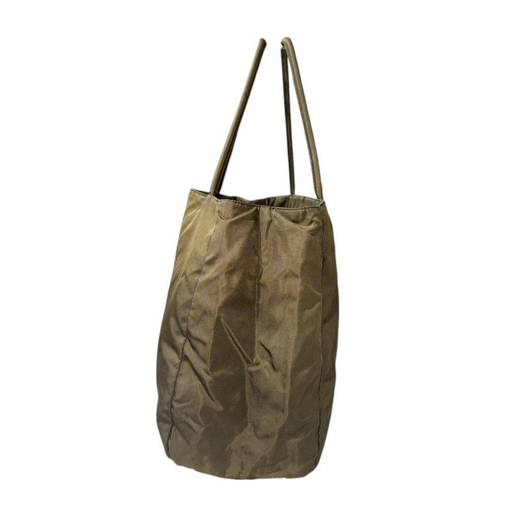 PRADA TOTE BAG NYLON KHAKI SILVER
