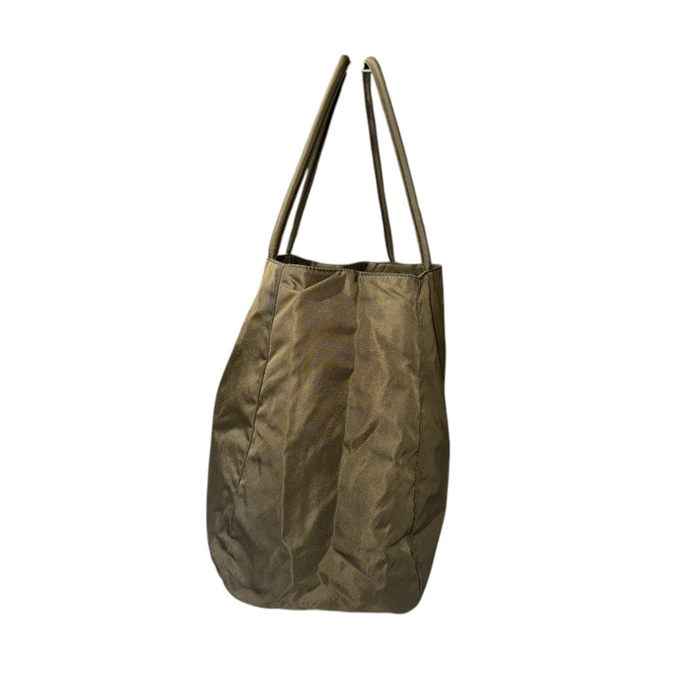 PRADA TOTE BAG NYLON KHAKI SILVER