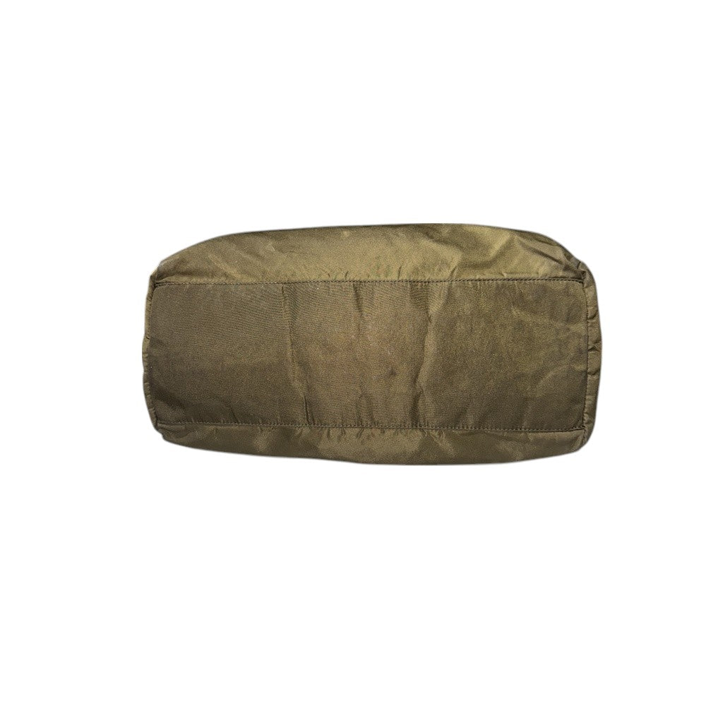 PRADA TOTE BAG NYLON KHAKI SILVER