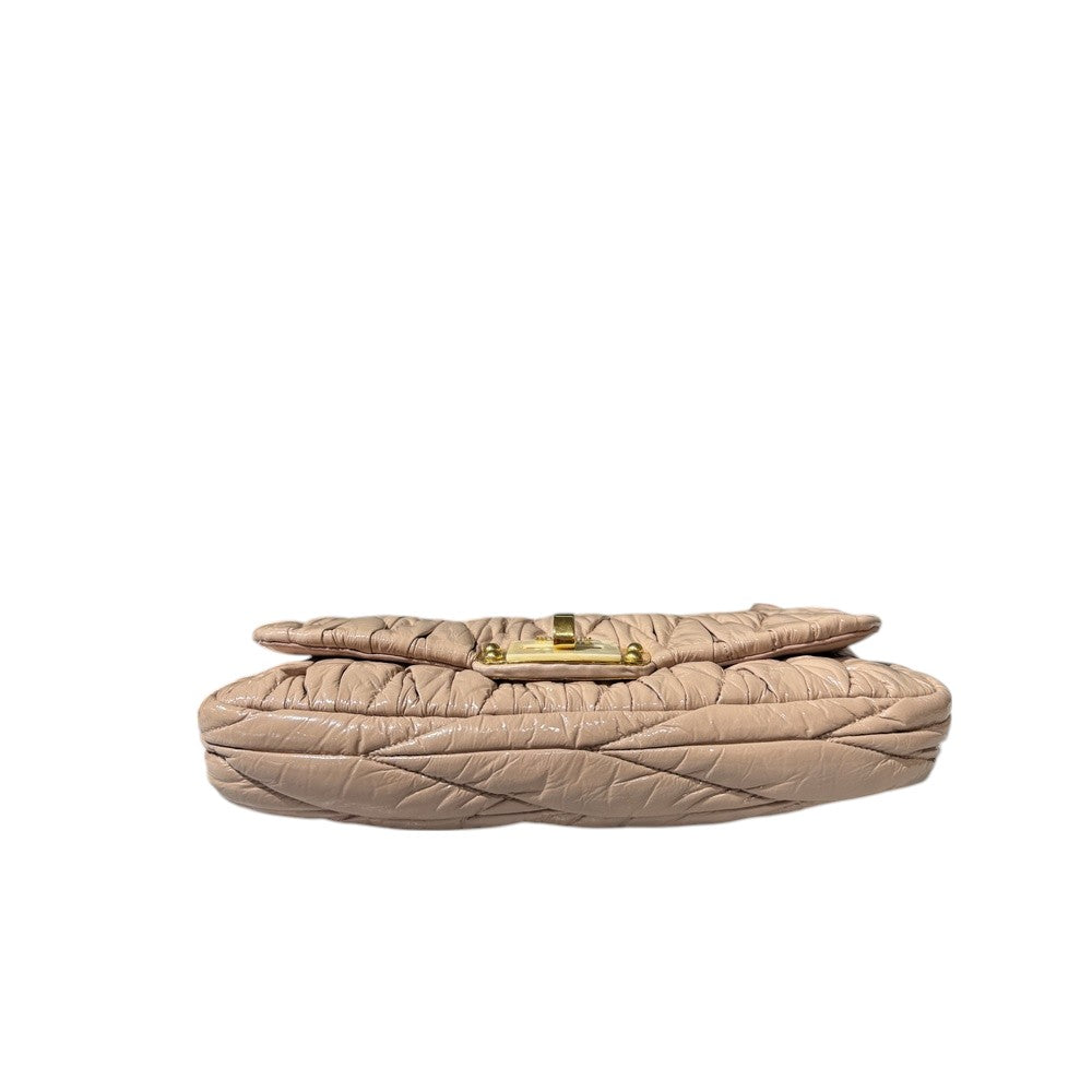 MIU MIU MATELASSE ENAMAL 2WAY BEIGE GOLD