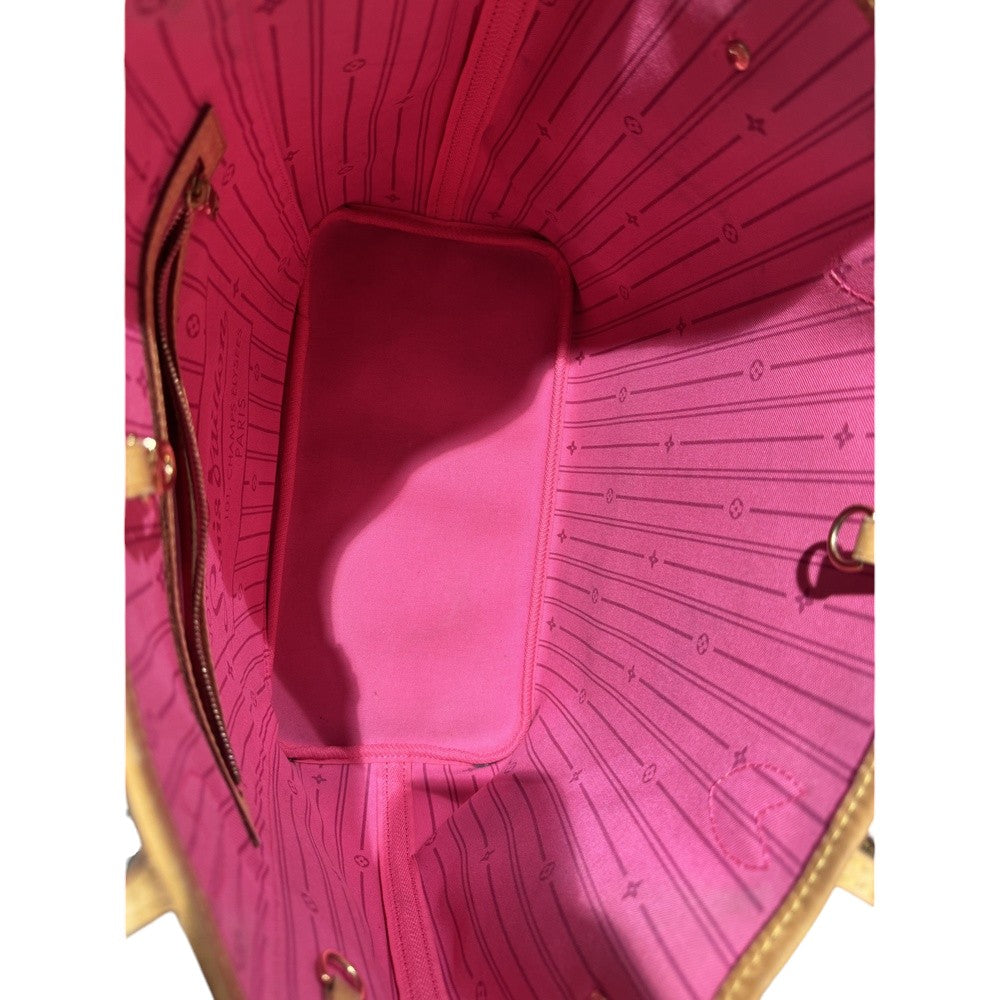 LOUIS VUITTON MONOGRAM ROSE NEVERFULL MM TOTE BAG