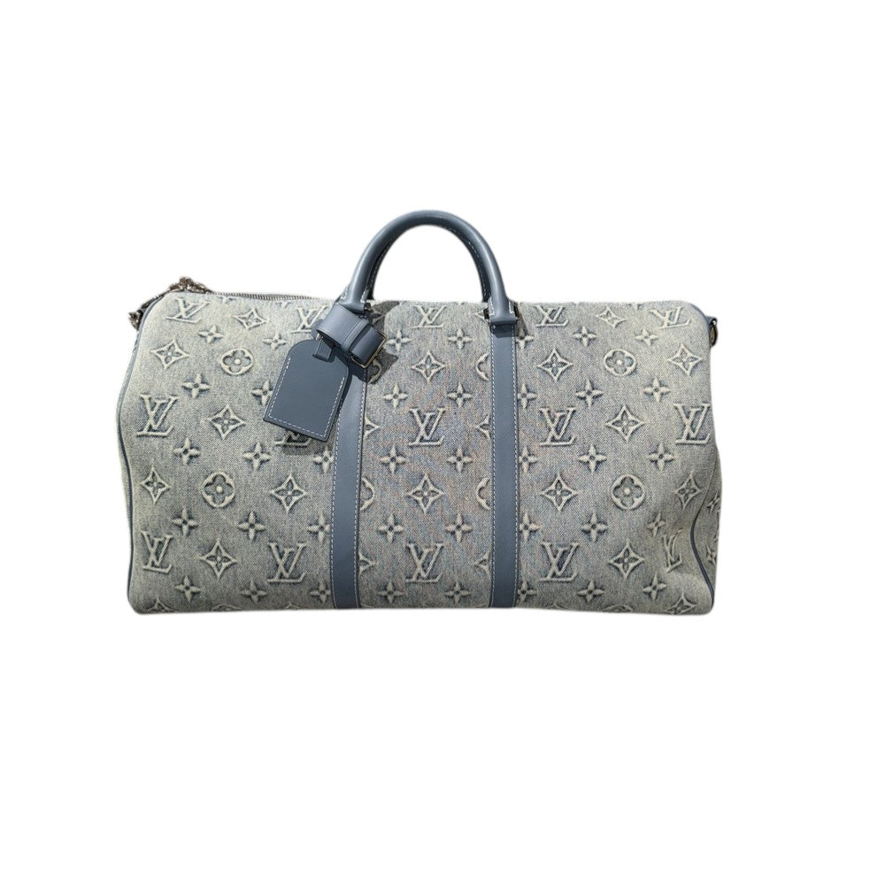 LOUIS VUITTON WASH DENIM KEEPALL BANDOULIERE 50
