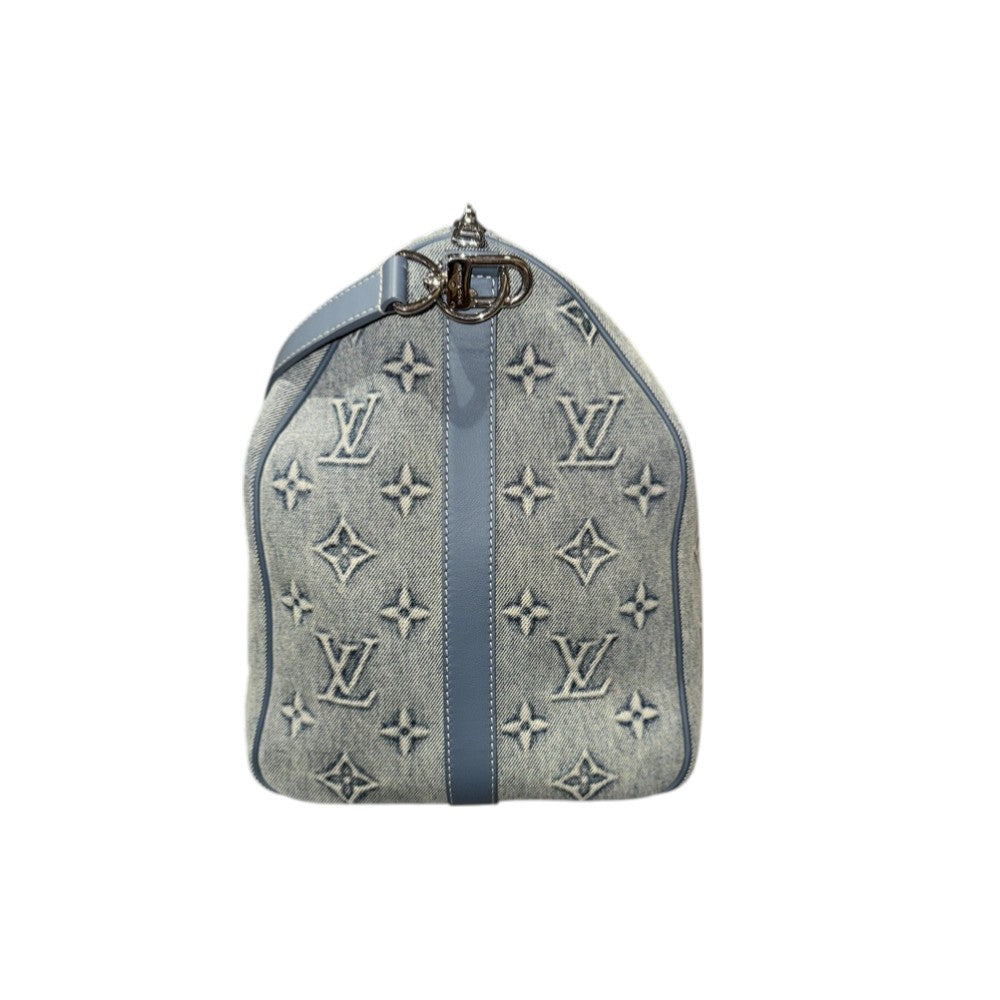 LOUIS VUITTON WASH DENIM KEEPALL BANDOULIERE 50