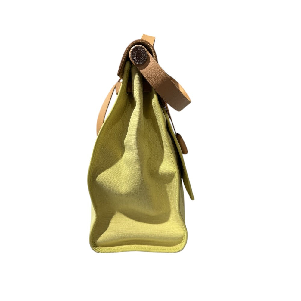 HERMES HERBAG ZIP MM YELLOW SILVER