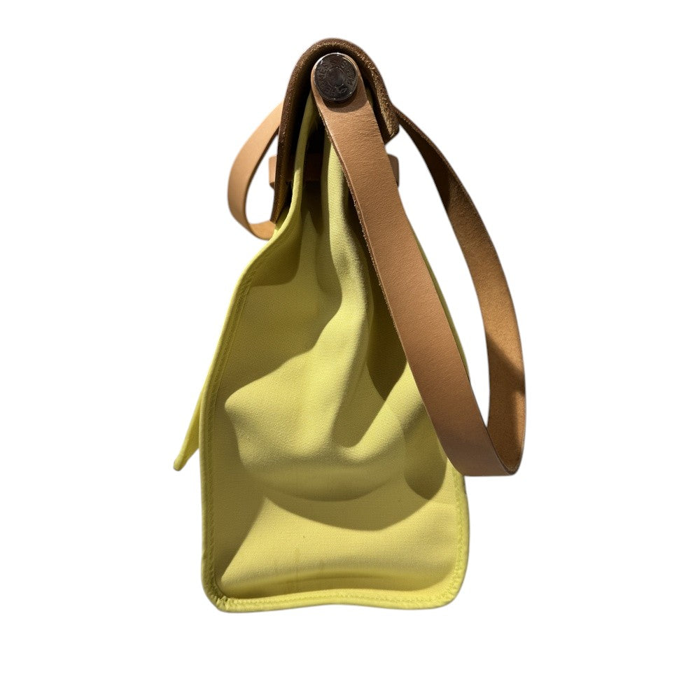 HERMES HERBAG ZIP MM YELLOW SILVER