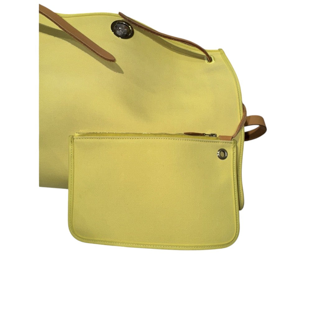 HERMES HERBAG ZIP MM YELLOW SILVER