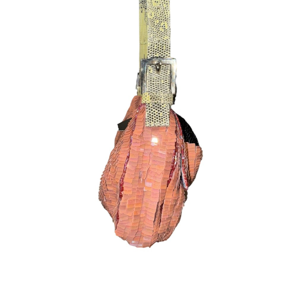 FENDI PEACH SEQUIN BAGUETTE BAG