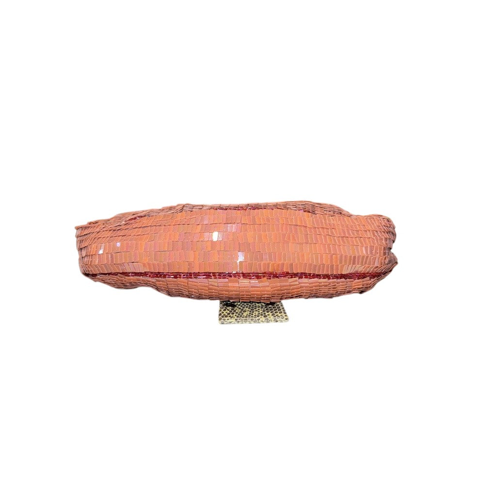 FENDI PEACH SEQUIN BAGUETTE BAG