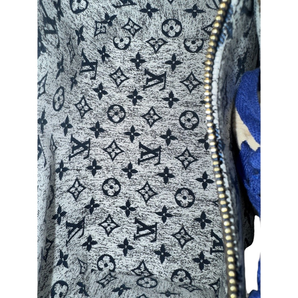LOUIS VUITTON SPEEDY 25 BANDOULIERE DENIM JACQUARD NAVY BLUE