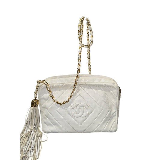 CHANEL VINTAGE CAMERA BAG WHITE