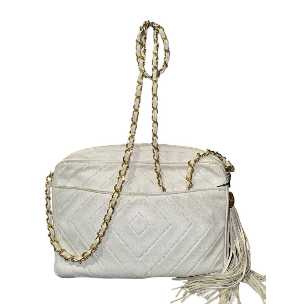 CHANEL VINTAGE CAMERA BAG WHITE