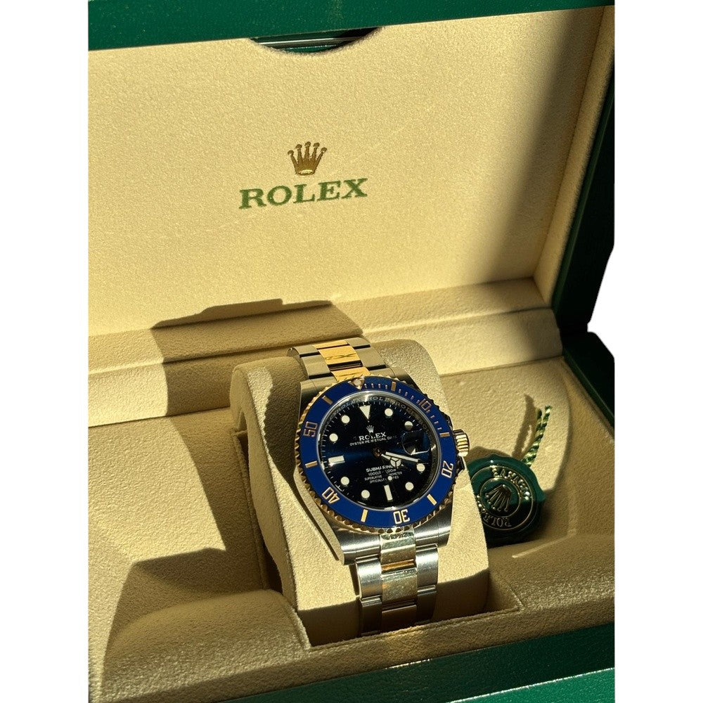 Rolex Submariner Stahl/Gold mit blauem Zifferblatt