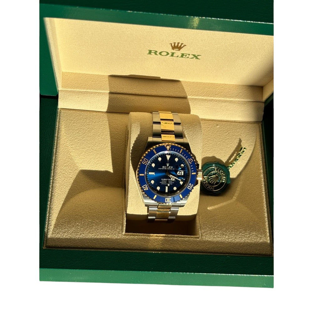 Rolex Submariner Stahl/Gold mit blauem Zifferblatt