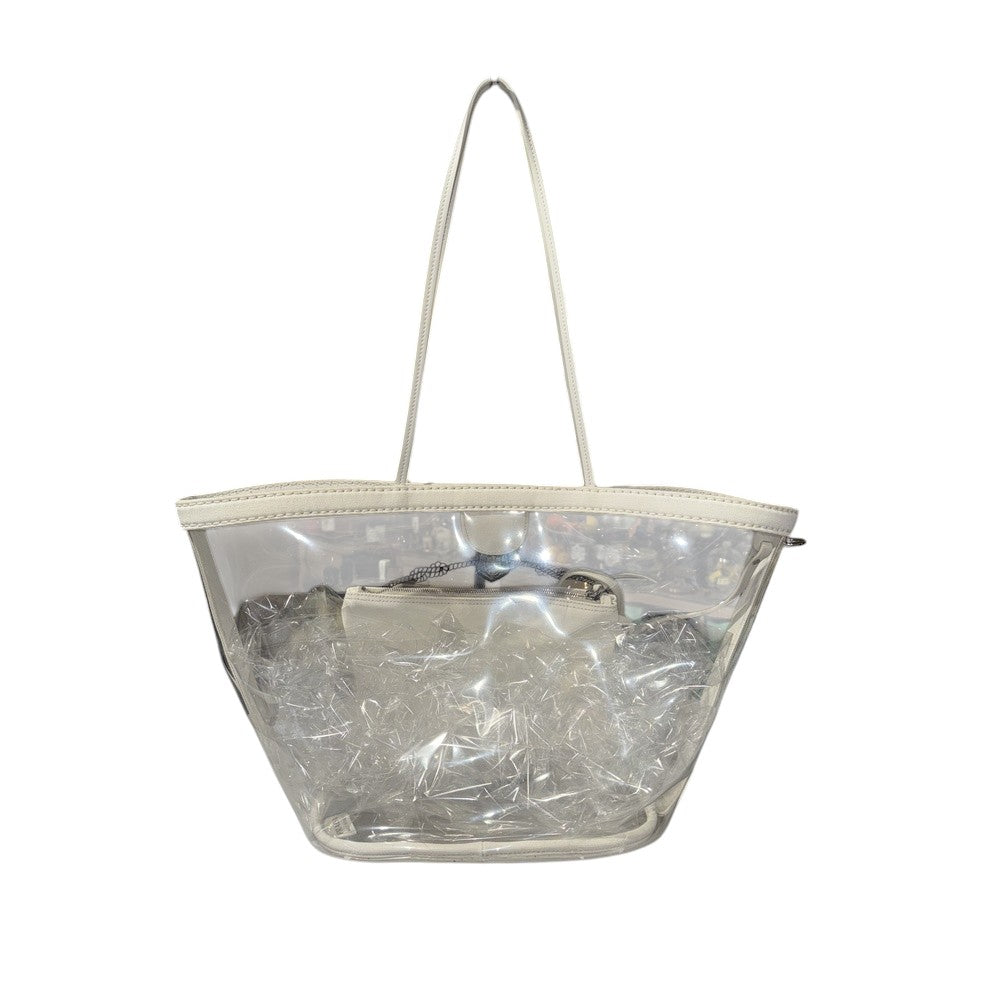 PRADA TOTE BAG VINYL CANVAS WHITE