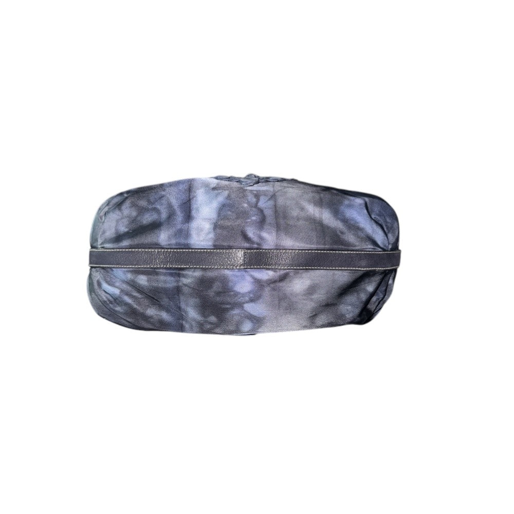 PRADA NYLON SHOULDER BAG BLUE SILVER