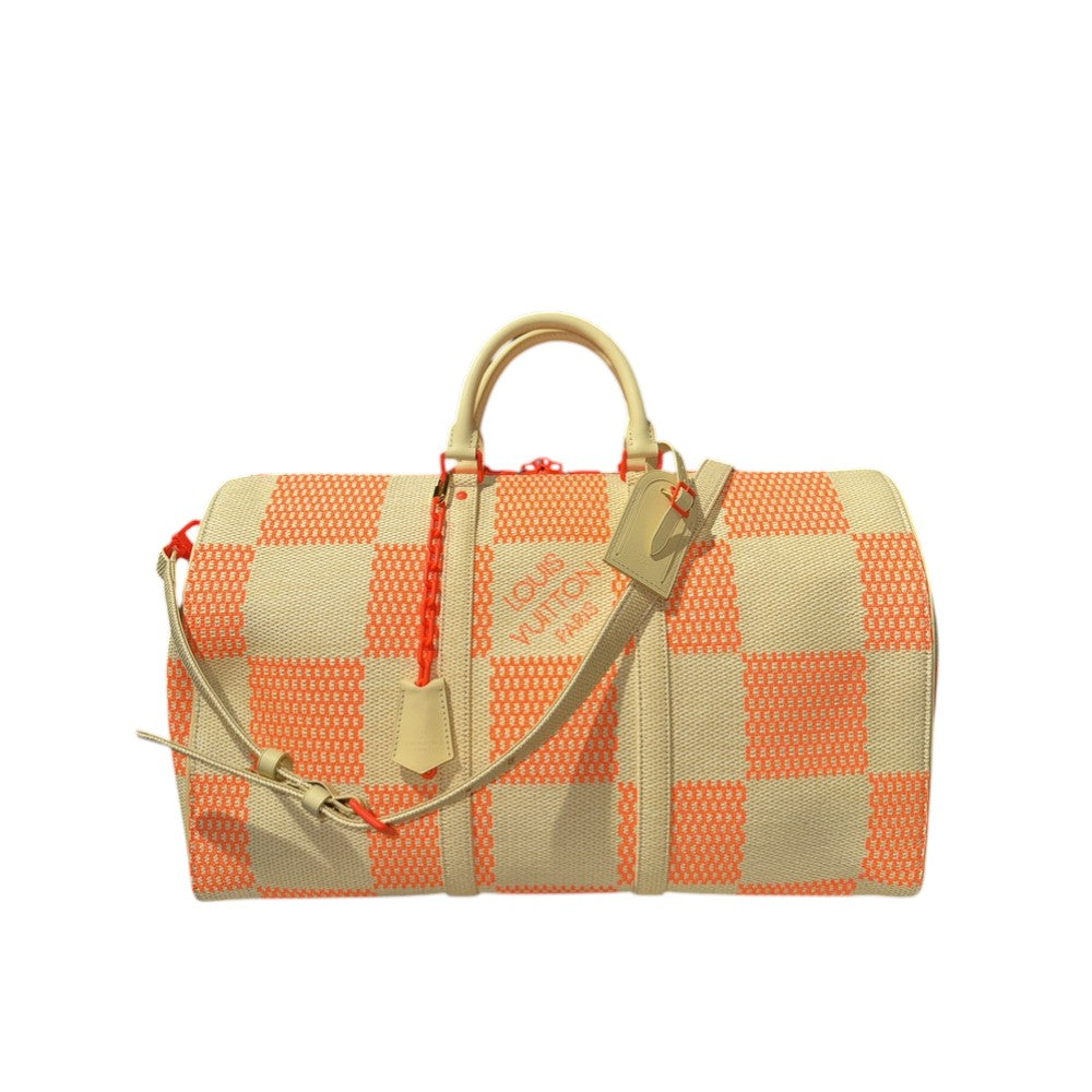 LOUIS VUITTON KEEPALL 50 RAFFIA ORANGE