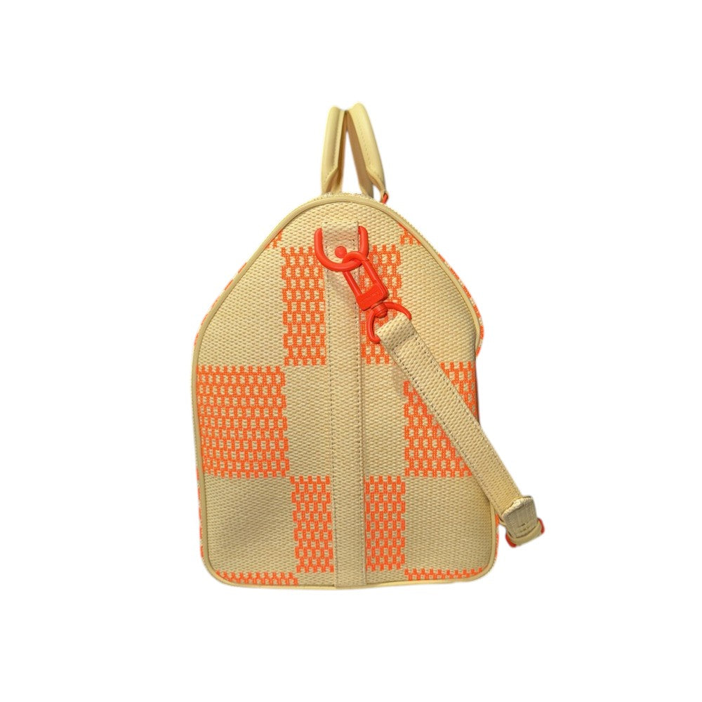 LOUIS VUITTON KEEPALL 50 RAFFIA ORANGE