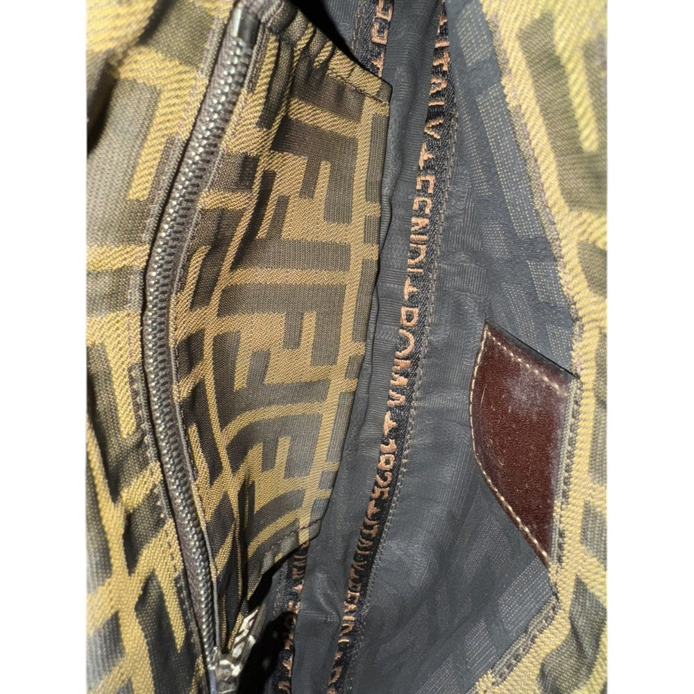 Fendi Zucca Canvas Mamma Baguette Shoulder Bag