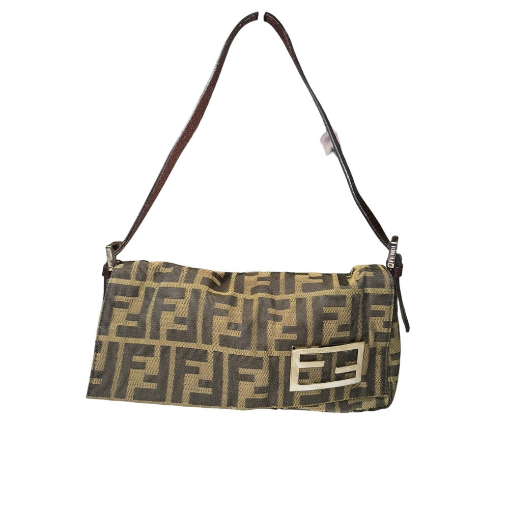 Fendi Zucca Canvas Mamma Baguette Shoulder Bag