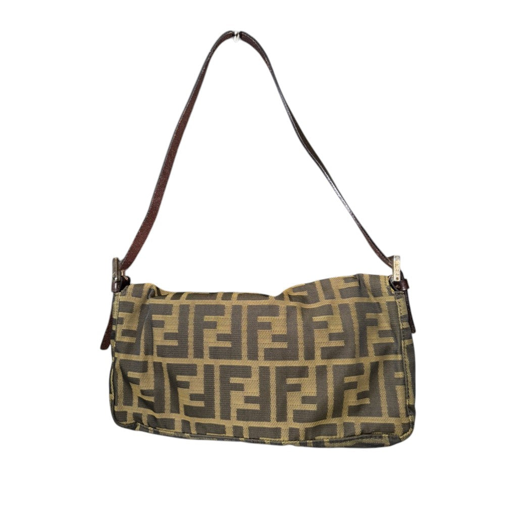 Fendi Zucca Canvas Mamma Baguette Shoulder Bag