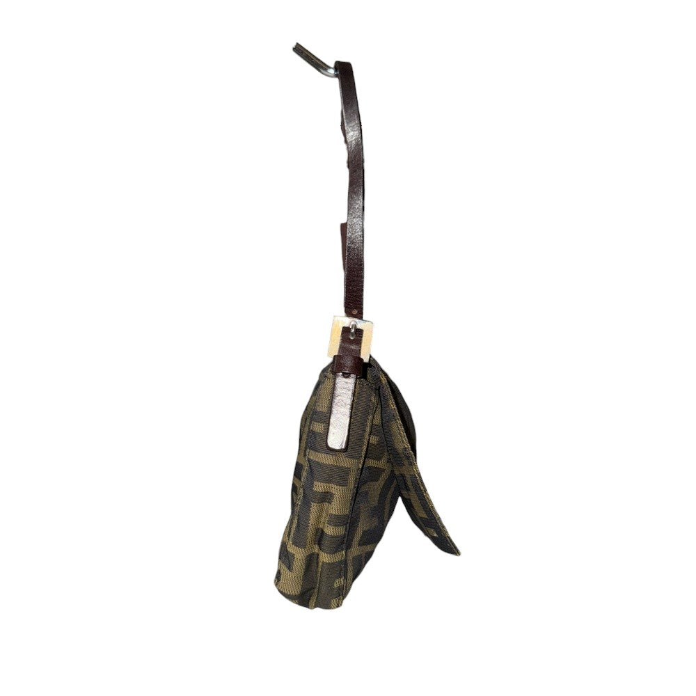 Fendi Zucca Canvas Mamma Baguette Shoulder Bag