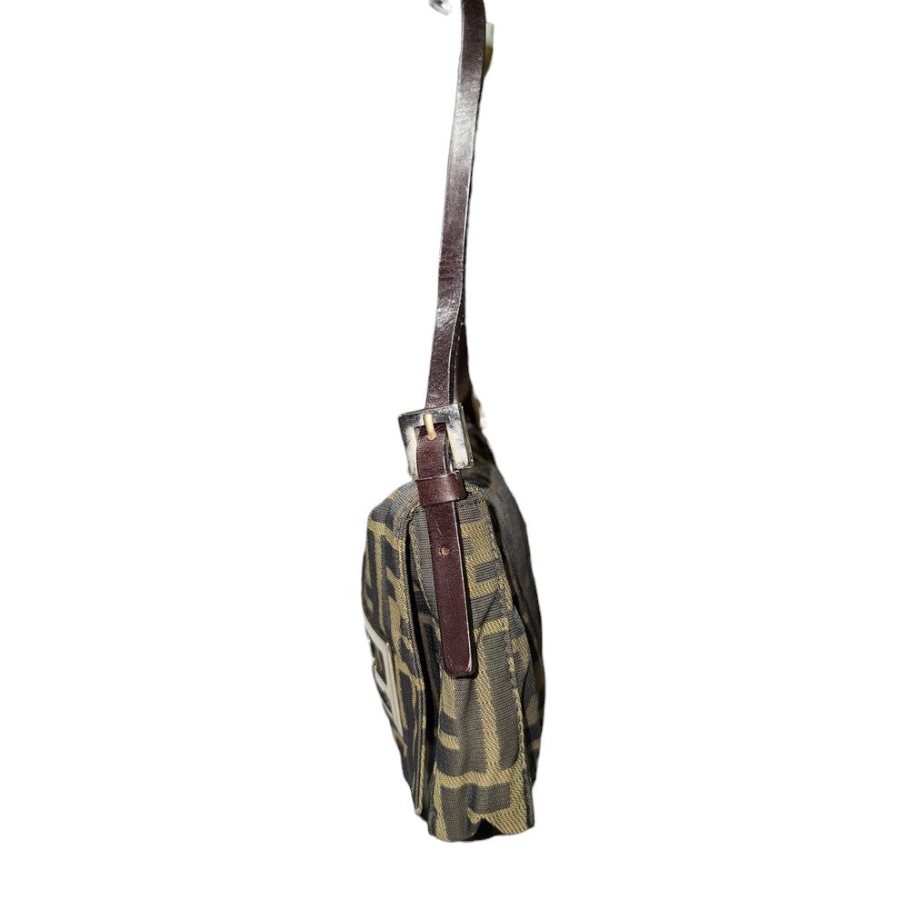 Fendi Zucca Canvas Mamma Baguette Shoulder Bag
