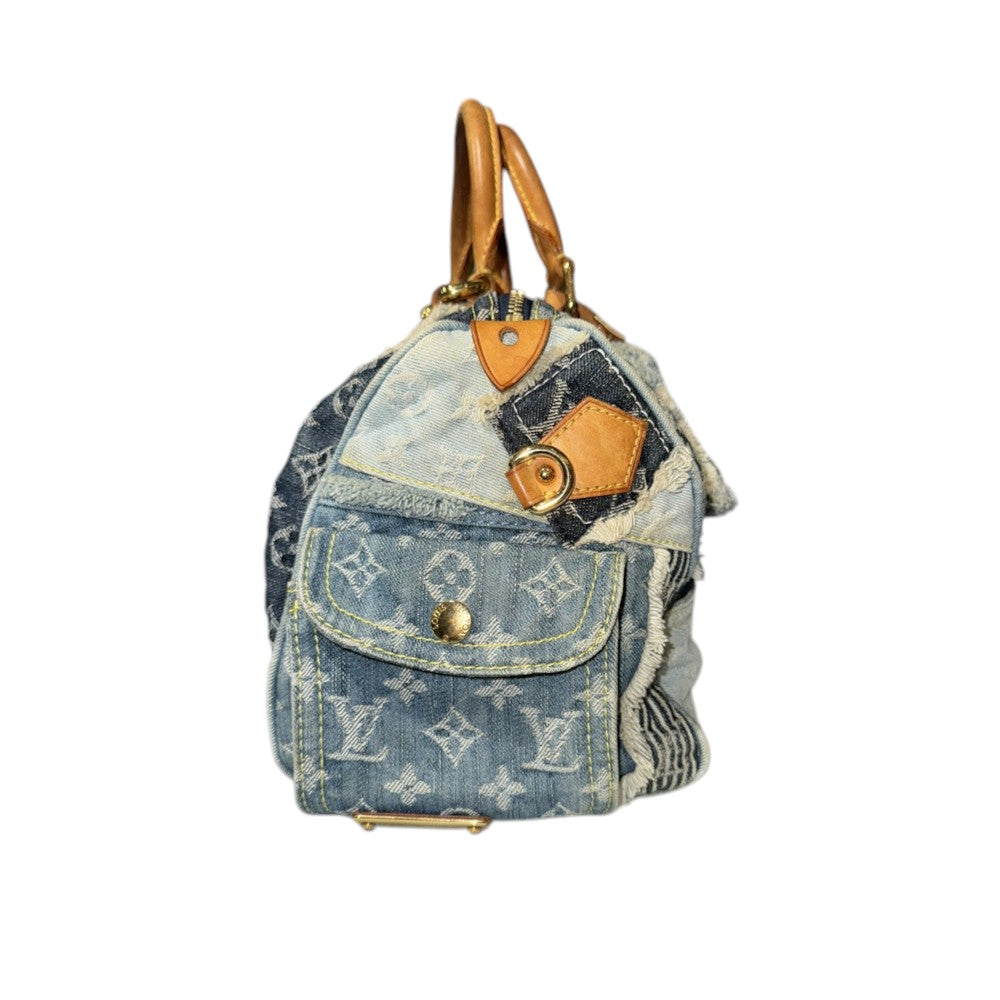 LOUIS VUITTON SPEDDY 30  DENIM PATCHWORK