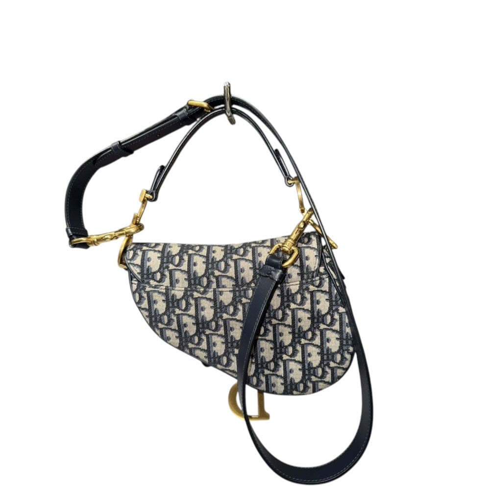 CHRISTIAN DIOR SADDLE BAG MINI JACQUARD BLAU