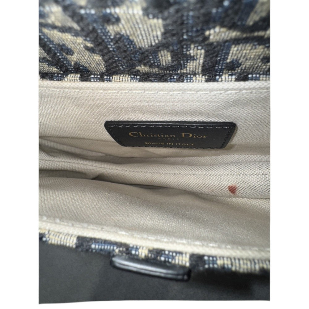 CHRISTIAN DIOR SADDLE BAG MINI JACQUARD BLAU